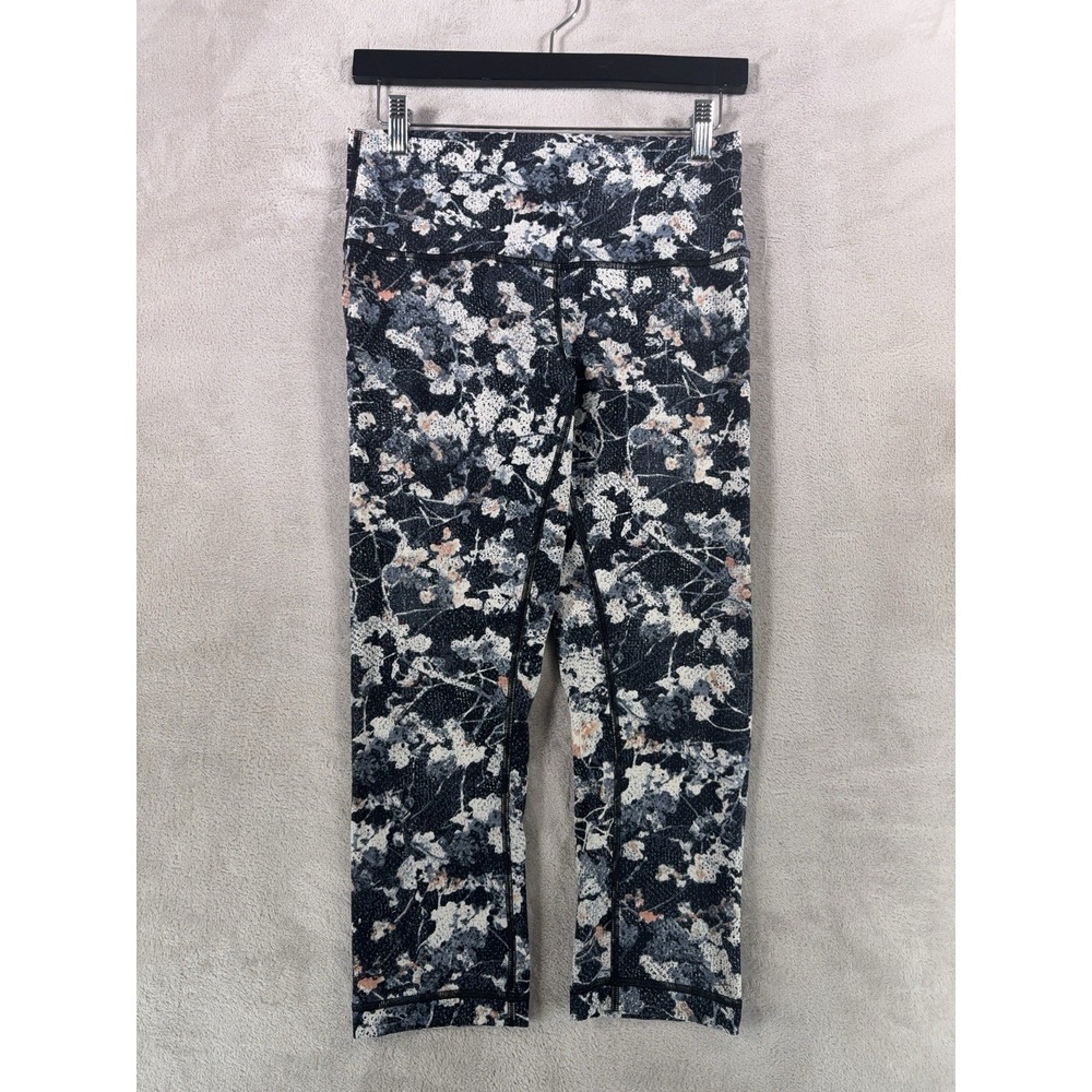Lululemon Wunder Under Leggings Womens 8 Multicolor Floral High Rise Cropped